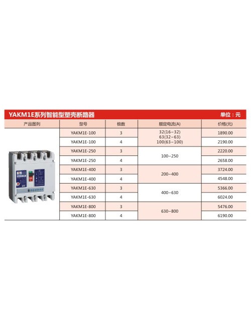 YAKW1E系列智能型塑殼斷路器